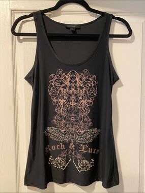 Express M Black Rock & Luxe Graphic Tank Top